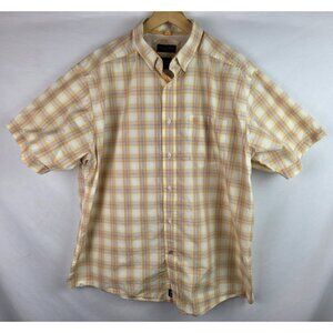 Ariat Pro Series Mens Shirt Size XL Yellow Plaid Short Sleeve Button Down Top